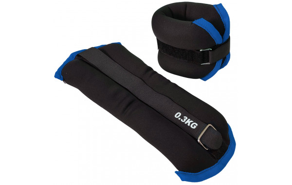 Утяжелители (2х0,3кг) Sportex ALT Sport нейлон, в сумке HKAW101-A черный с синий окантовкой 600_380