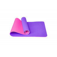 Коврик для йоги ТПЕ 183х61х0,6см Sportex E42688-5 фиолетово\розовый
