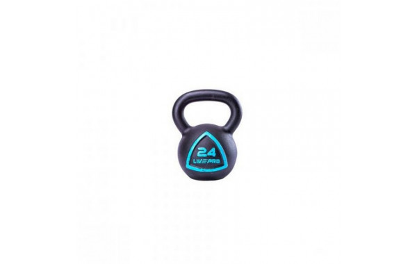 Чугунная гиря 32 кг Live Pro Solid Cast Iron Kettlebell LP8041-32 черный\синий 600_380