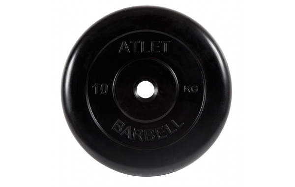 Диск обрезиненный d31мм MB Barbell Atlet 10кг черный MB-AtletB31-10 600_380