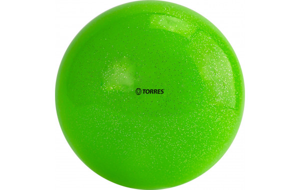 Мяч для художественной гимнастики d15см Torres ПВХ AGP-15-05 зеленый с блестками 600_380