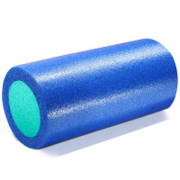 Ролик для йоги полнотелый 2-х цветный, 30х15см Sportex PEF30-B синий\зеленый