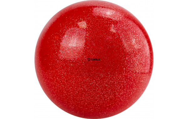 Мяч для художественной гимнастики d15см Torres ПВХ AGP-15-02 красный с блестками 600_380