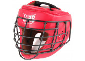 Шлем для рукопашного боя с защитной маской .(иск.кожа) Jabb JE-6012, красный