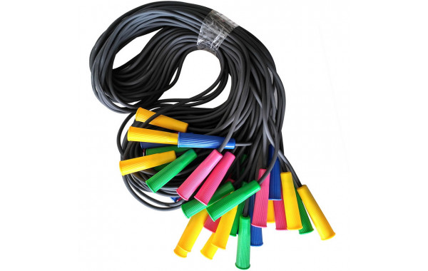 Скакалка Sportex l2,85 м полнотелый резиновый шнур d-5 мм., ручки пластик SKA-285 600_380
