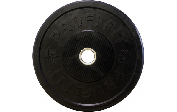 Диск для штанги Profi-Fit каучуковый, черный, d51 15кг 600_380