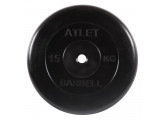 Диск обрезиненный d31мм MB Barbell Atlet 15кг черный MB-AtletB31-15