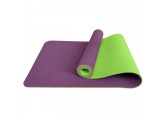Коврик для йоги 183x61x0,6 см Sportex ТПЕ E33588 фиолетово\салатовый