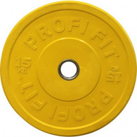 Диск для штанги Profi-Fit каучуковый, цветной, d-51 15кг