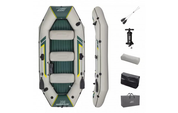 Надувная лодка 320х148х47см вёсла , насос 62086, до 500кг Bestway Ranger Elite X4 Raft Set 65157 600_380