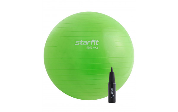 Фитбол d55см Star Fit с ручным насосом GB-109 зеленый 600_380