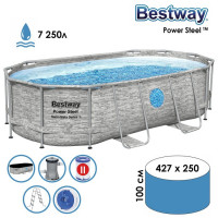 Каркасный бассейн Bestway Power Steel Swim Vista Series 56714 под камень, 427х250х100 см