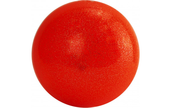 Мяч для художественной гимнастики однотонный d19 см ПВХ AGP-19-06 оранжевый с блестками 600_380