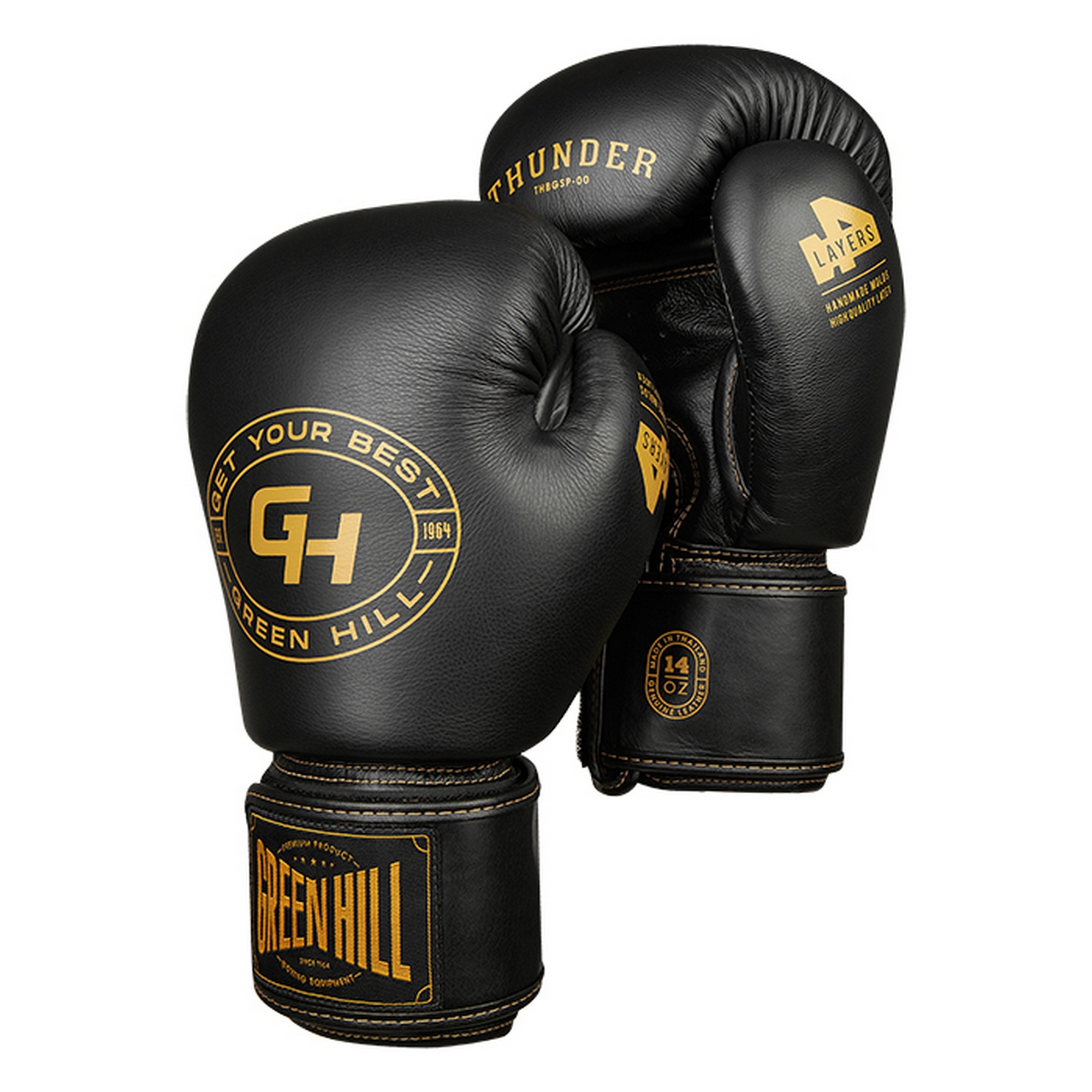 Боксерские перчатки Green Hill THUNDER THBGSP-00 чёрный 2000_2000
