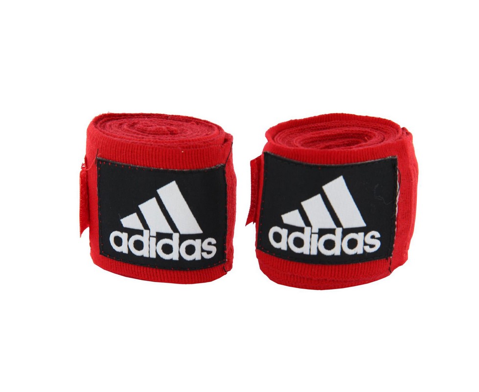 Бинты эластичные Adidas AIBA Rules Boxing Crepe Bandage, 450см, красные 979_800