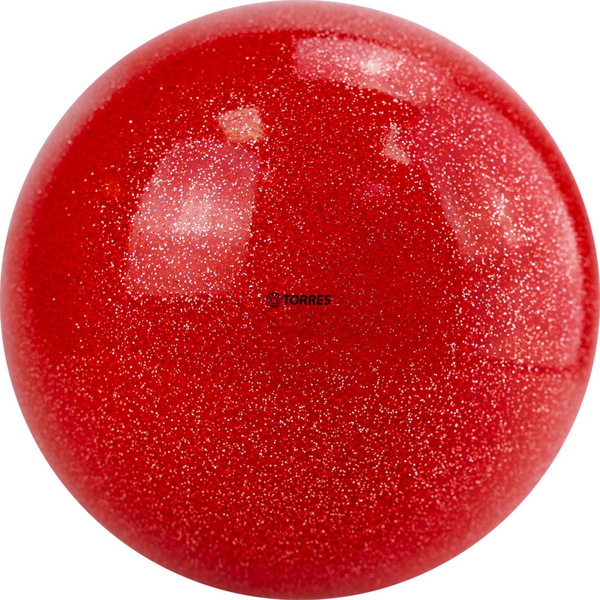Мяч для художественной гимнастики d15см Torres ПВХ AGP-15-02 красный с блестками 2000_2000
