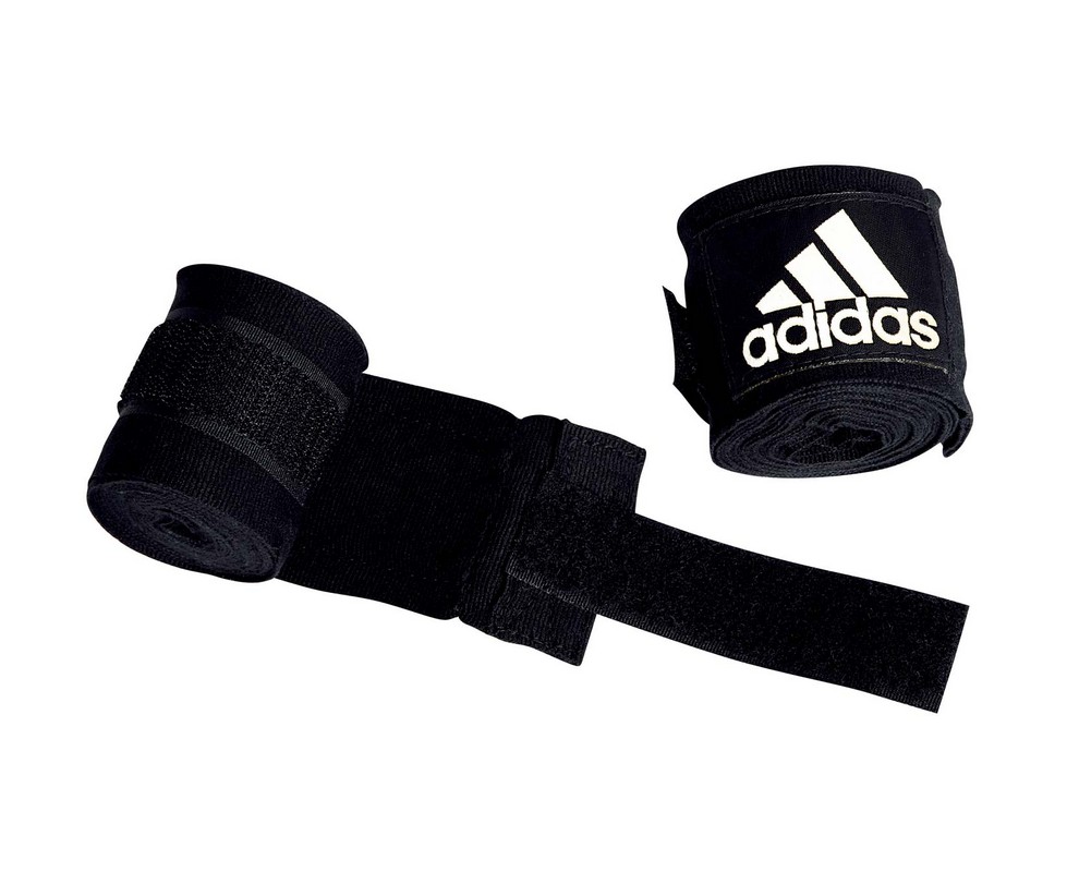 Бинты эластичные Adidas AIBA Rules Boxing Crepe Bandage (пара) adiBP031 черные 979_800