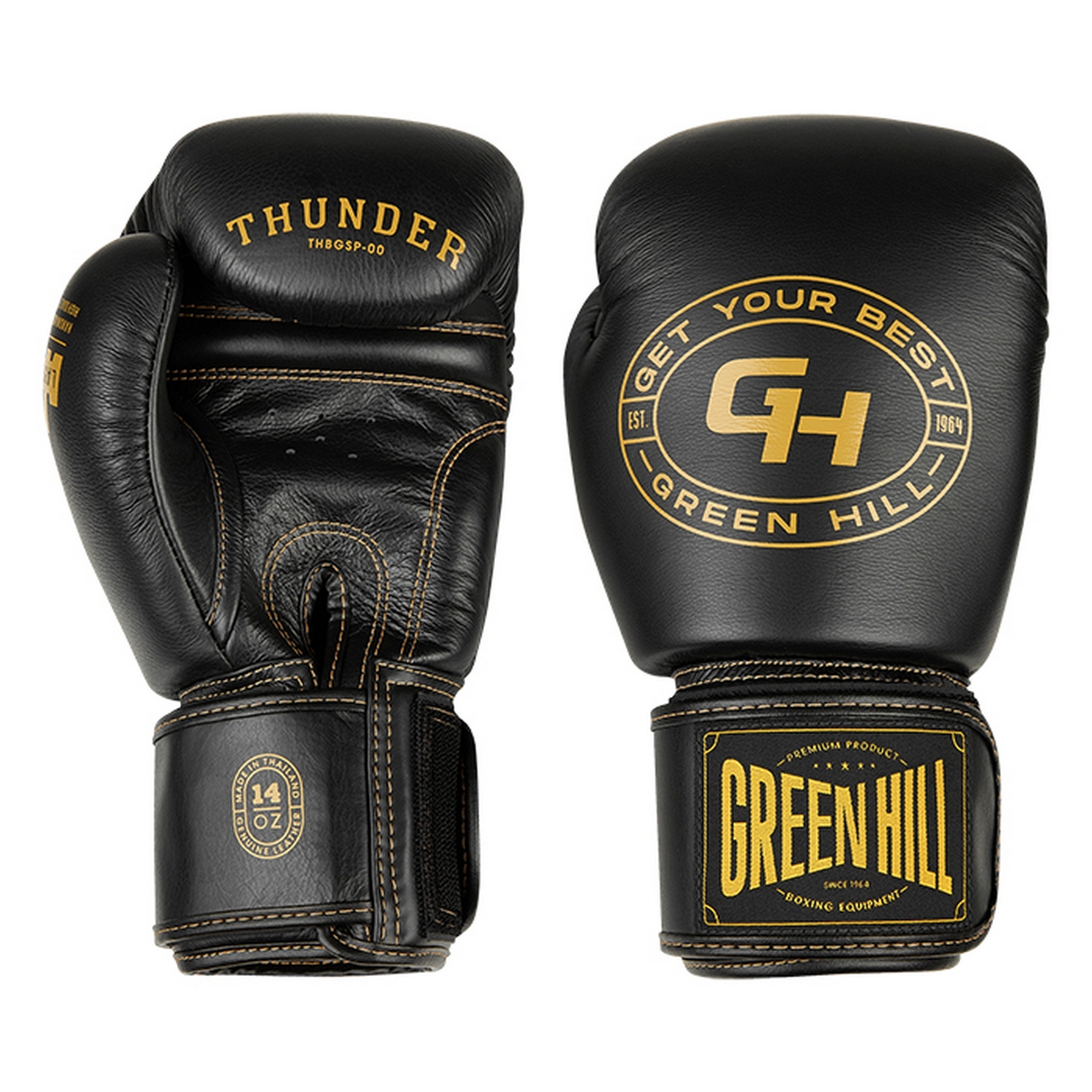 Боксерские перчатки Green Hill THUNDER THBGSP-00 чёрный 2000_2000