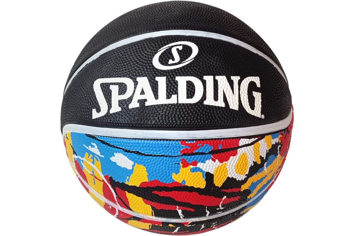 Мяч баскетбольный Spalding E43144 резина №7 (черный) 1200_800