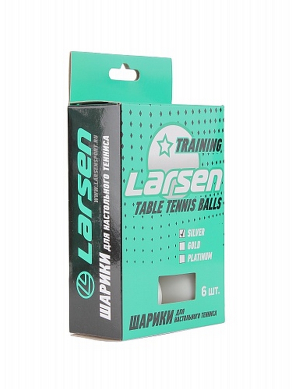 Шарики для настольного тенниса Silver 1 Star (6 шт.), ABS пластик Larsen 8331 белый 600_800