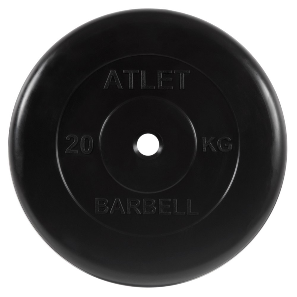 Диск обрезиненный d26мм MB Barbell MB-AtletB26-20 20кг черный 1000_1000