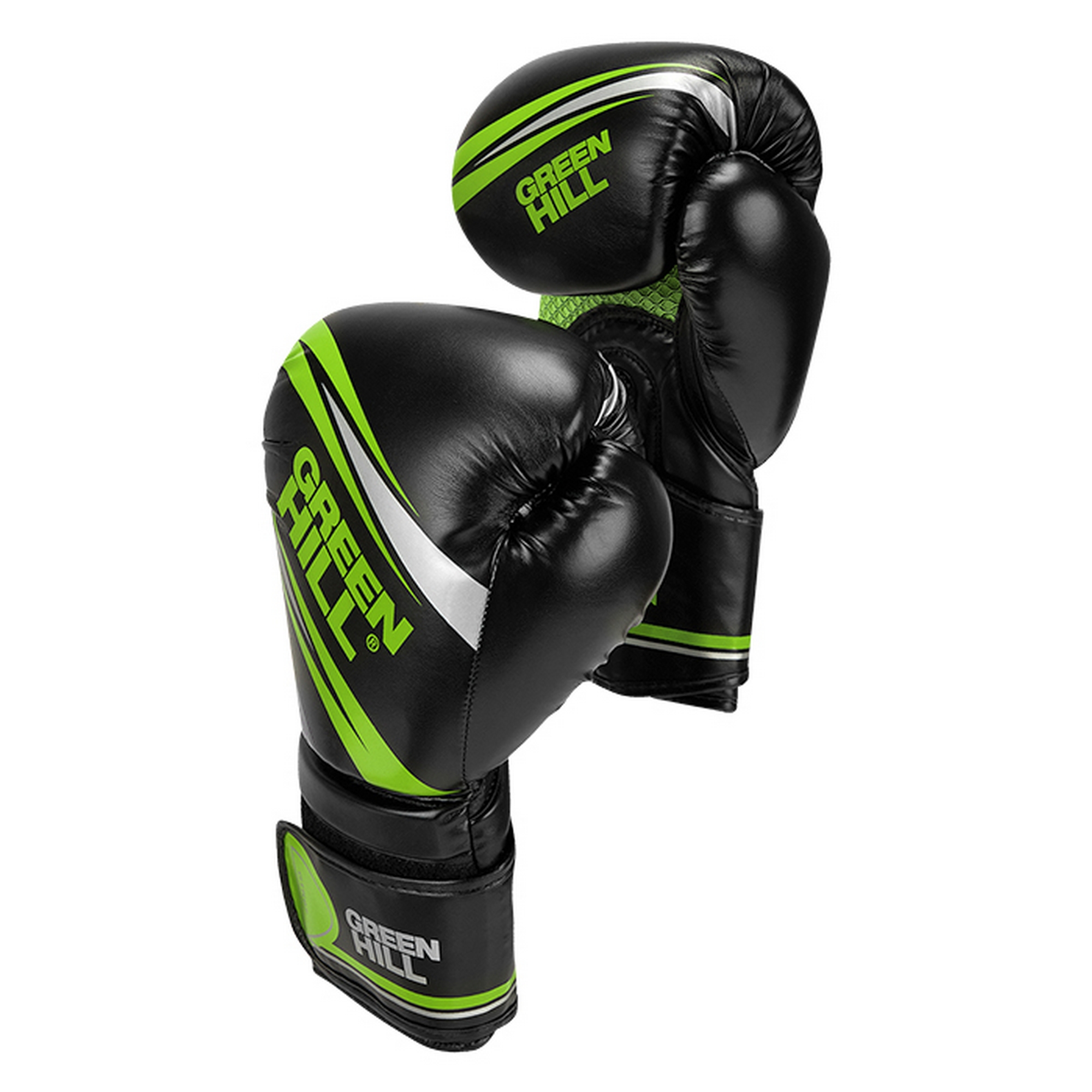 Боксерские перчатки Green Hill TEK7 BGT-2279 черно-зеленый 2000_2000