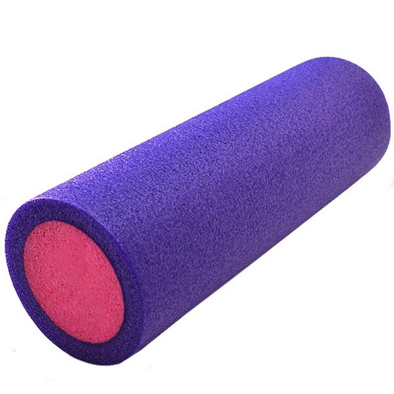 Ролик для йоги Sportex полнотелый 2-х цветный 30х15см PEF30-2 розово\фиолетовый (B34490) 800_800
