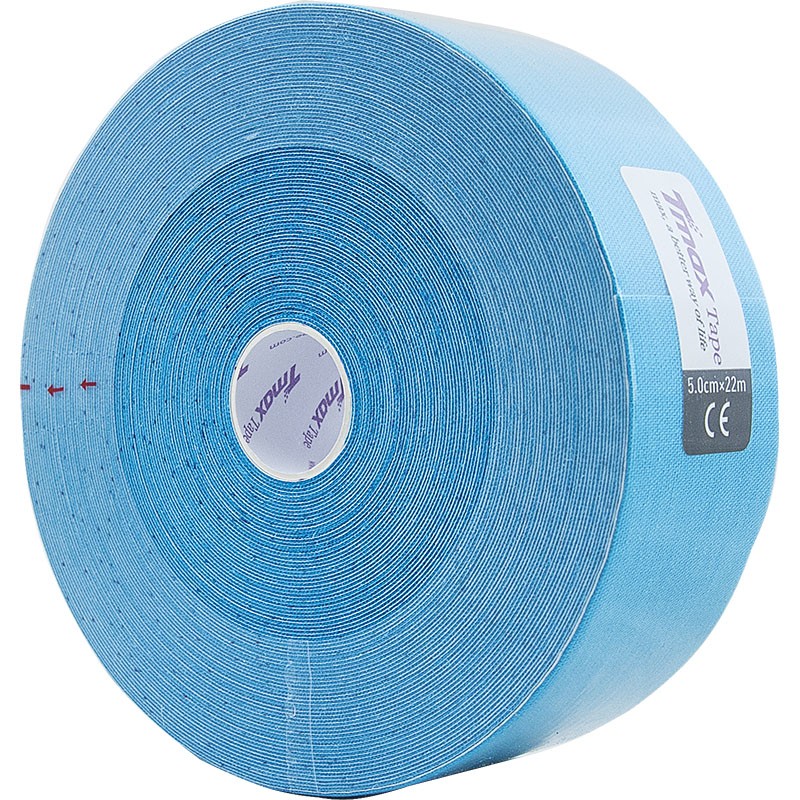 Тейп кинезиологический Tmax 22m Extra Sticky Blue голубой 800_800