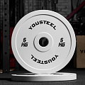 Диск 5кг каучуковый для штанги YouSteel Белый 120_120